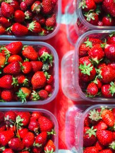 Strawberries in plastic 