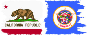 Minnesota and California